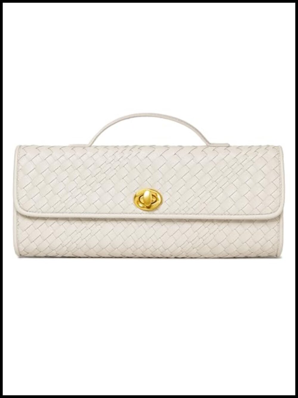 Woven Leather & Suede Evening Clutch Crossbody Bag with Adjustable Strap